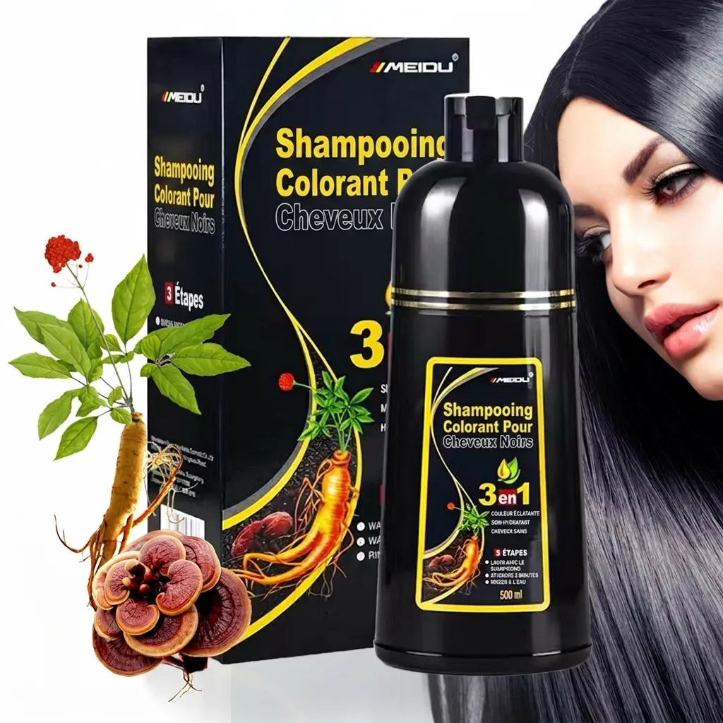 Shampoing réparateur et colorant pour cheveux noirs | Veiggara