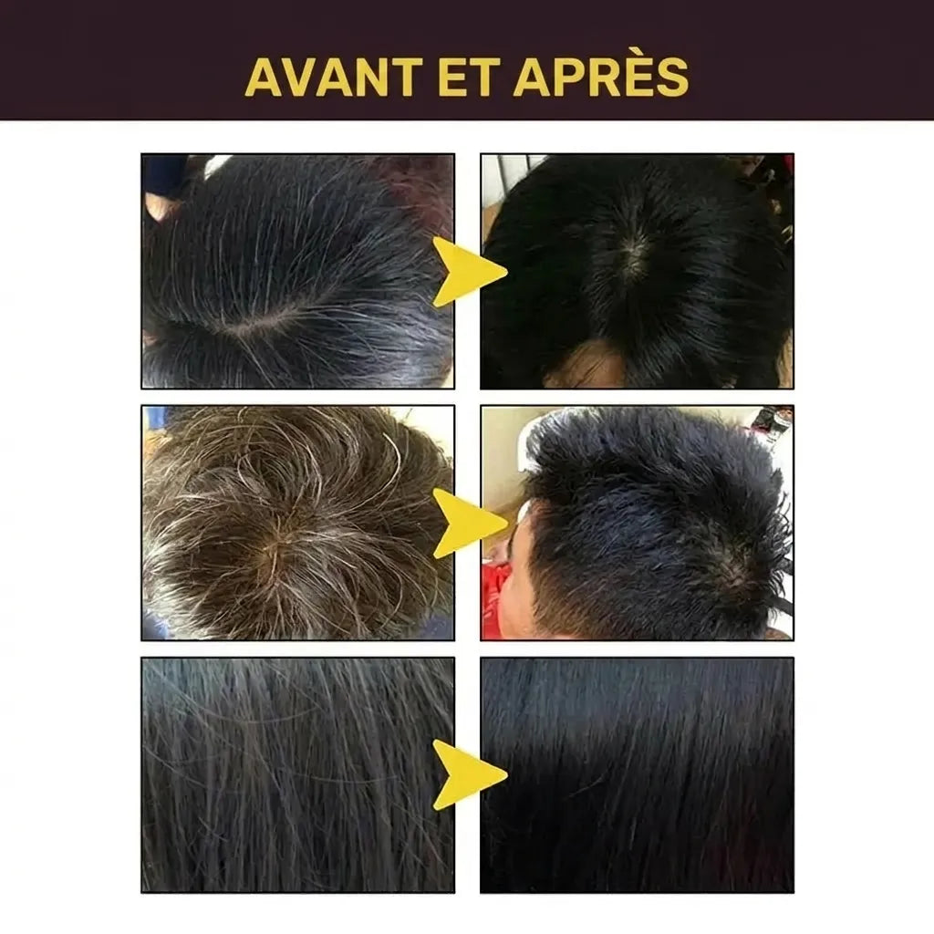 Shampoing réparateur et colorant pour cheveux noirs | Veiggara