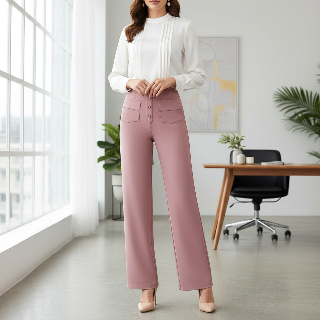 VEIGGARA | Pantaloni casual a vita alta