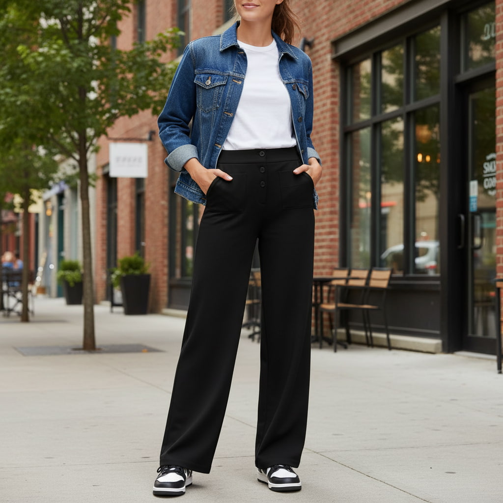 VEIGGARA | Pantaloni casual a vita alta