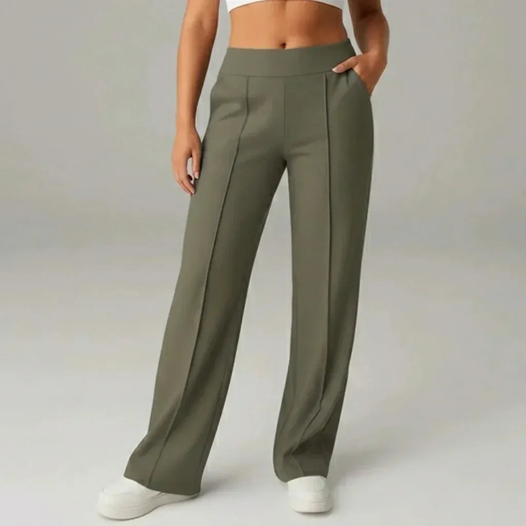 SoftFlex Comfort | Pantaloni a vita alta elasticizzati a gamba larga - VEIGGARA