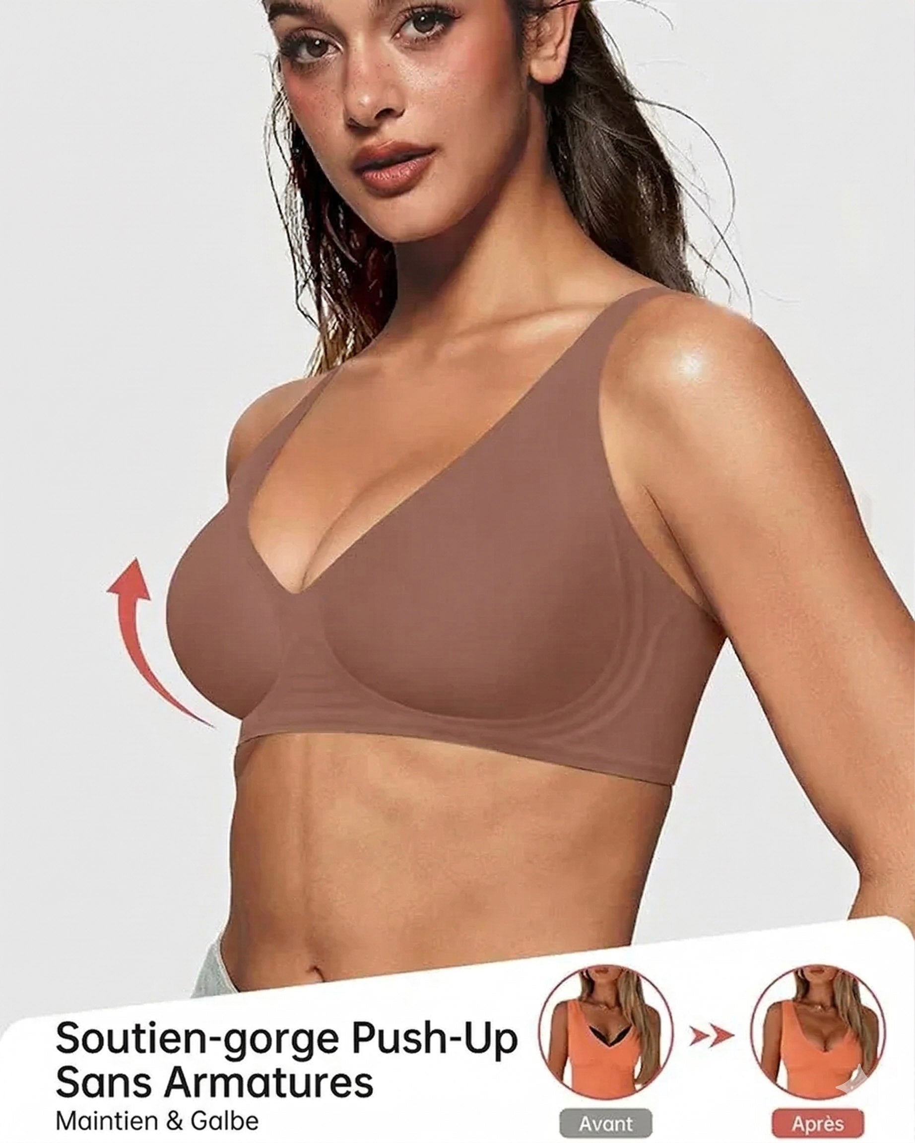 Reggiseno push-up senza cuciture con imbottitura in gel | VEIGGARA