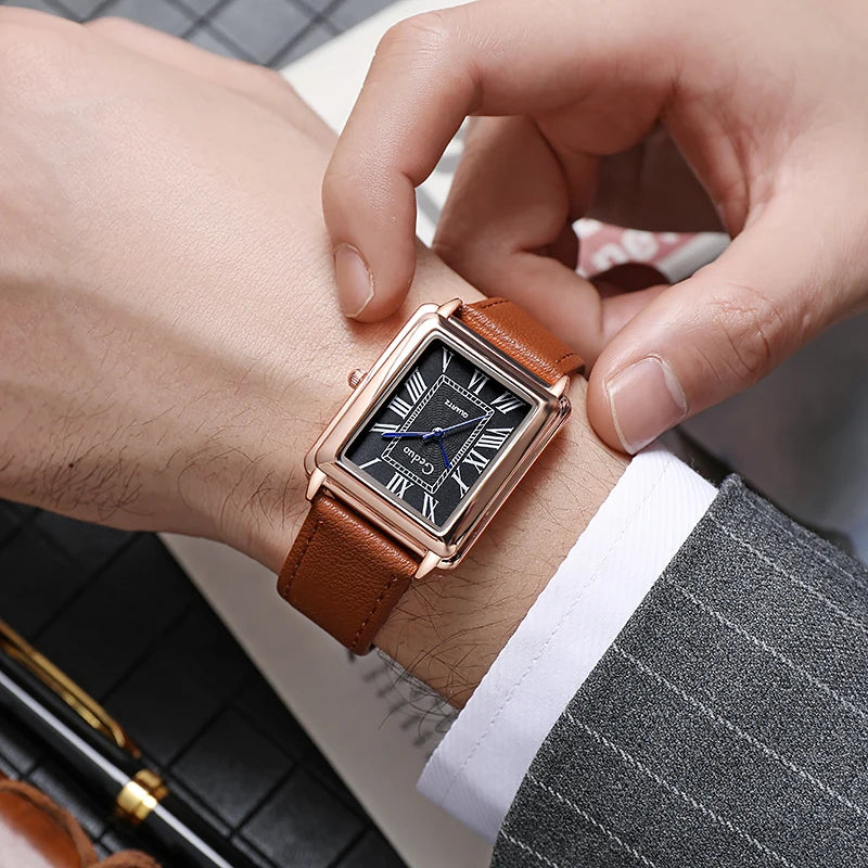 VEIGGARA | Nouvelle montre de luxe pour homme de forme rectangulaire