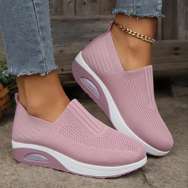 Chaussures Femme Orthopédiques Décontractées En Maille - Respirantes, Légères, Broderie Florale - Pour Fitness, Jogging - 1
