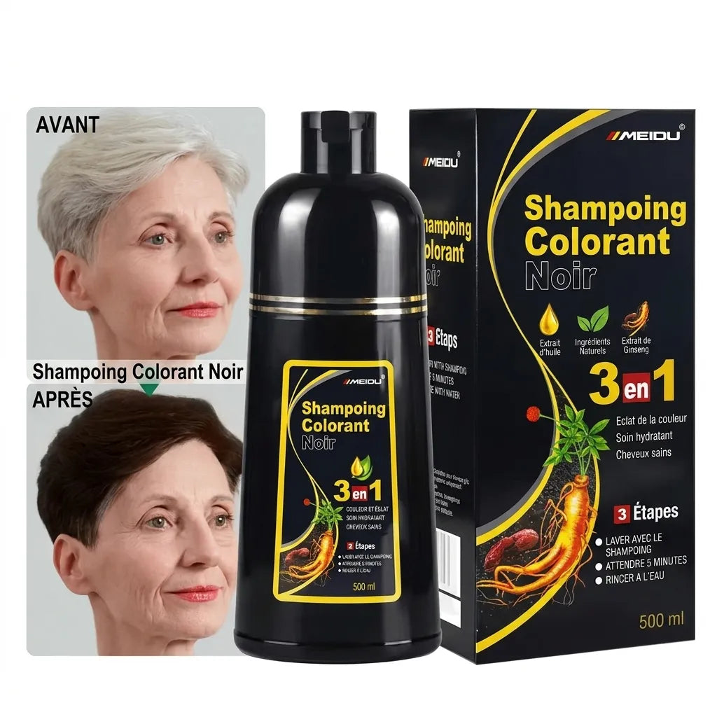 Shampoing réparateur et colorant pour cheveux noirs | Veiggara
