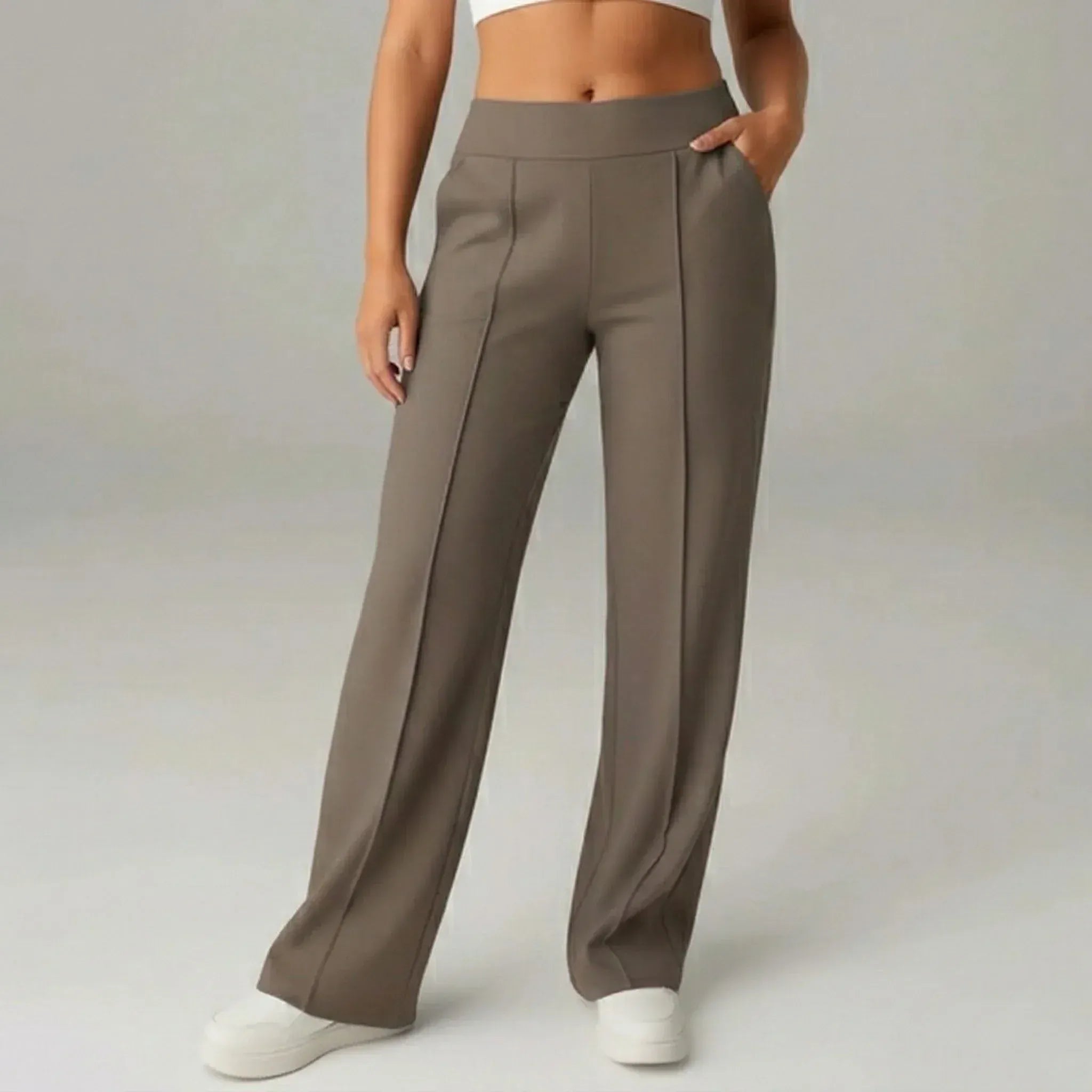 SoftFlex Comfort | Pantaloni a vita alta elasticizzati a gamba larga - VEIGGARA